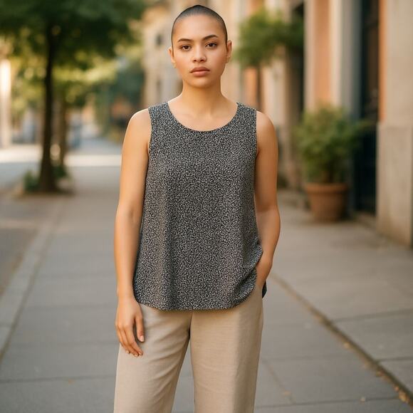 NEW T by TALBOTS Abstract Animal Print Keyhole Back Active Tank Plus SIz4 Sz 3XP - Picture 1 of 8